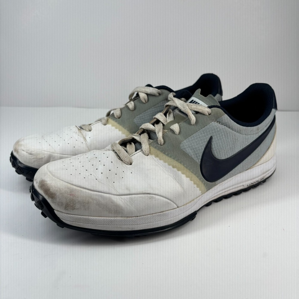 Nike Lunar Mont Royal Men's US 11 White/Grey/Navy Spikeless Golf Shoe 652530-100